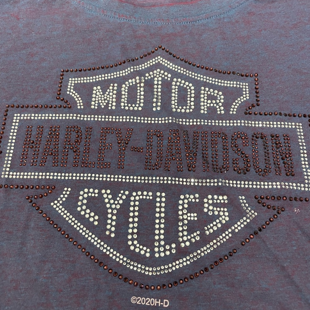 Harley Davidson Rhinestone Detailed T-Short - Picture 1 of 10